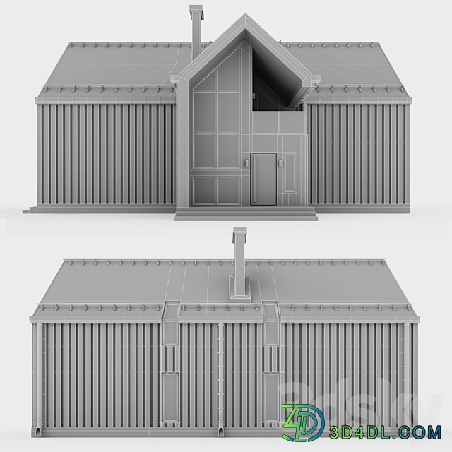 Barnhouse with terraces and balconies 3D Models