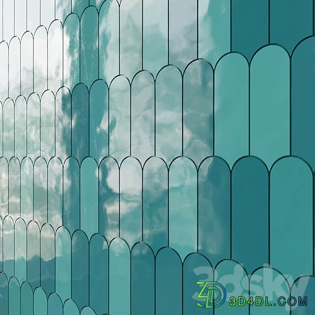 Parry Fishscale Glossy Ceramic Wall Tile Mosaic