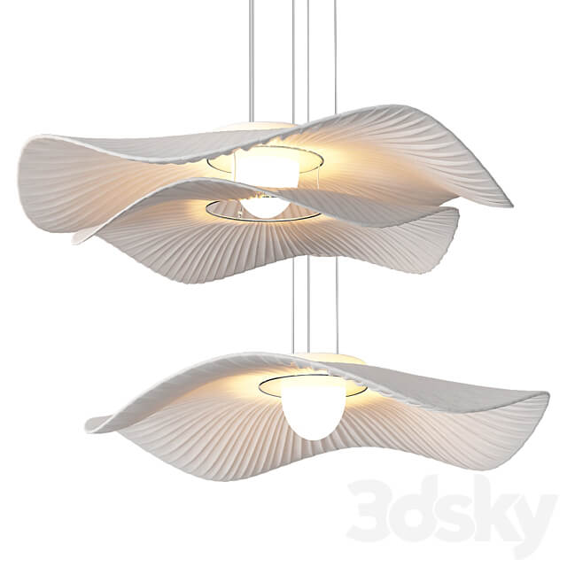 Nordic Lotus Leaf Double Pendant light 3D Models