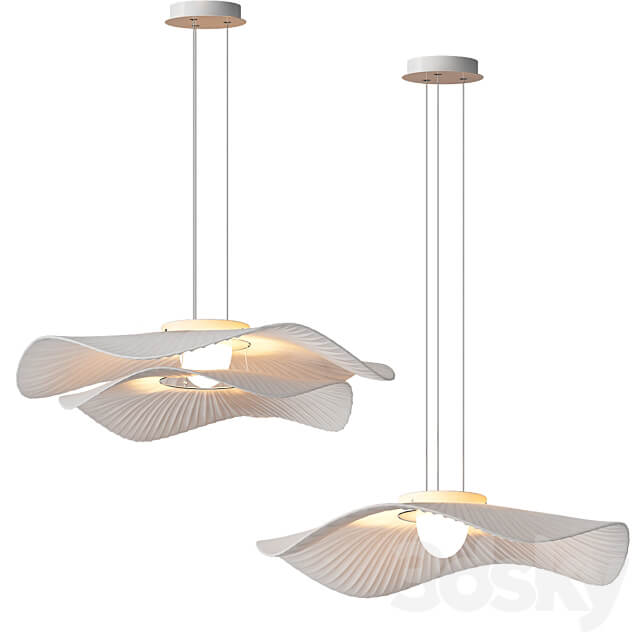 Nordic Lotus Leaf Double Pendant light 3D Models