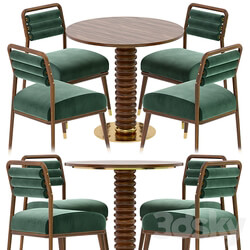 Dining table and chair by MEZZO Table Chair 3D Models 