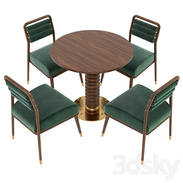Dining table and chair by MEZZO Table Chair 3D Models