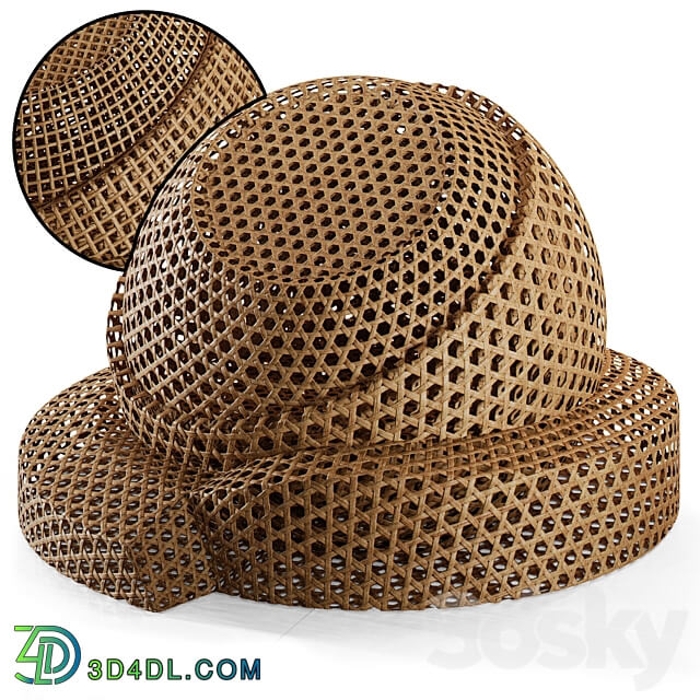 Weaving material Rattan 01 3D Models