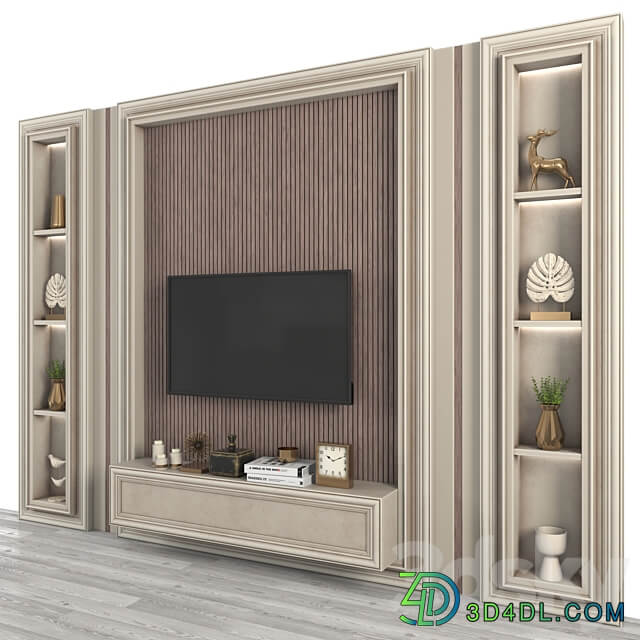 Modern TV Wall set147 3D Models