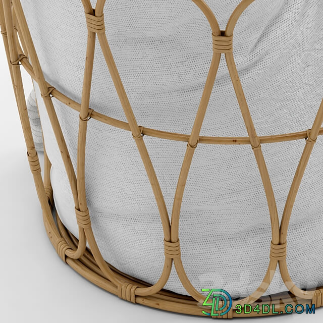 Basket with blanket Decorative set 3D Models