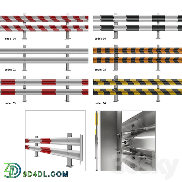 Guard Rail 02 3D Models