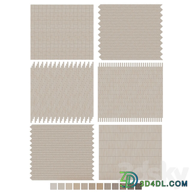 Oak Flooring Set 075 3D Models