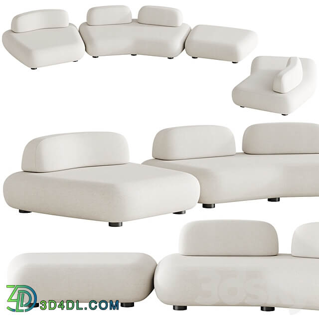 Art nova Curve sofa module 1 3D Models