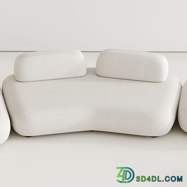 Art nova Curve sofa module 1 3D Models