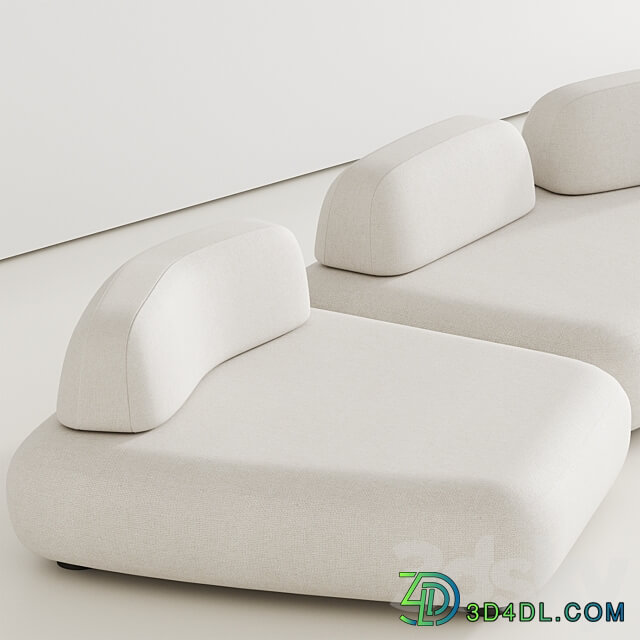 Art nova Curve sofa module 1 3D Models