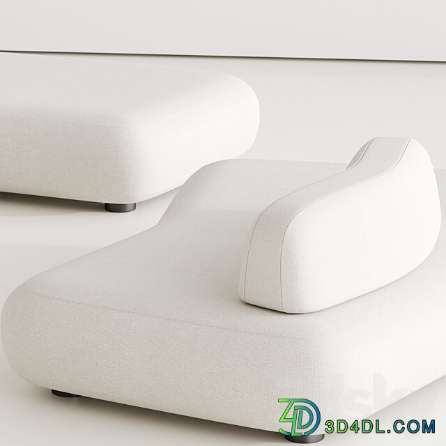 Art nova Curve sofa module 1 3D Models
