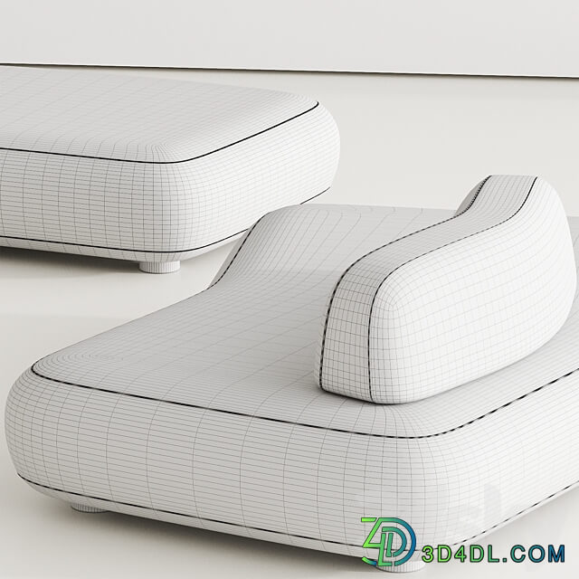 Art nova Curve sofa module 1 3D Models