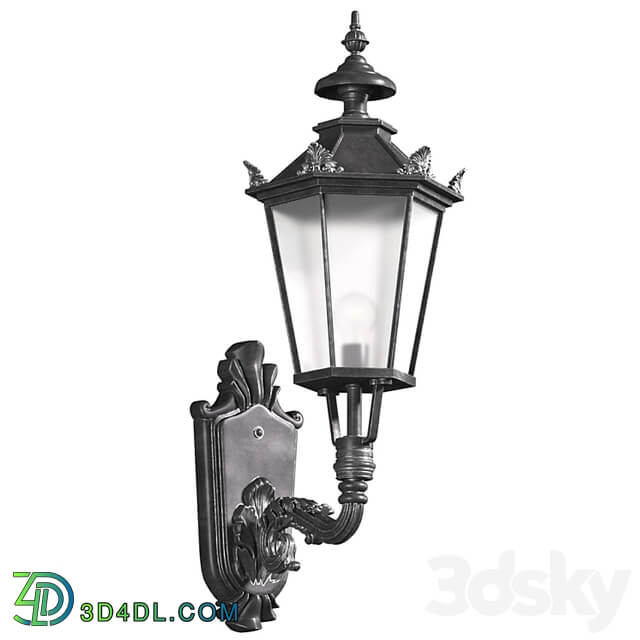Outdoor wall streetlight. Classical Outdoor Wall Lamp Lighted Lantern Sconce