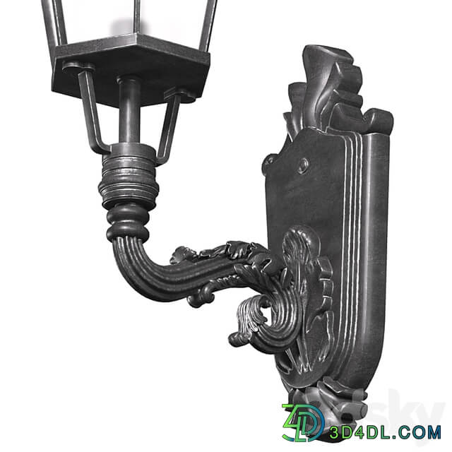 Outdoor wall streetlight. Classical Outdoor Wall Lamp Lighted Lantern Sconce