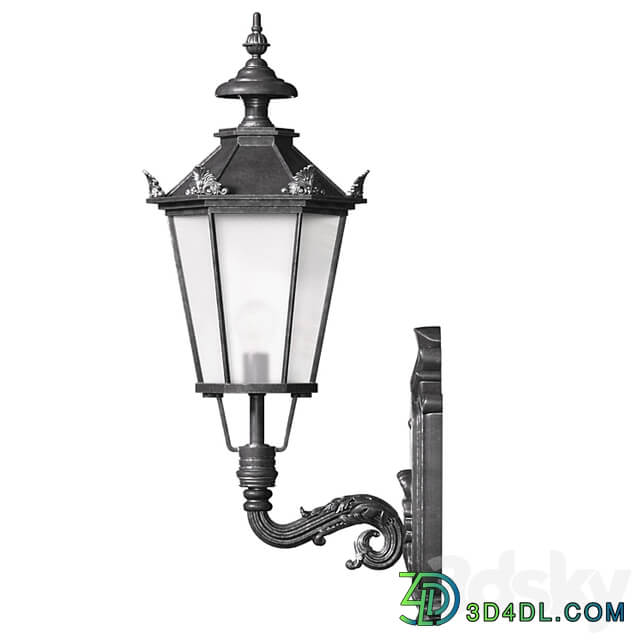 Outdoor wall streetlight. Classical Outdoor Wall Lamp Lighted Lantern Sconce