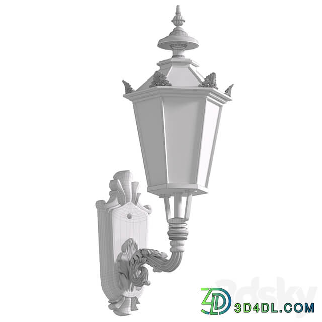 Outdoor wall streetlight. Classical Outdoor Wall Lamp Lighted Lantern Sconce