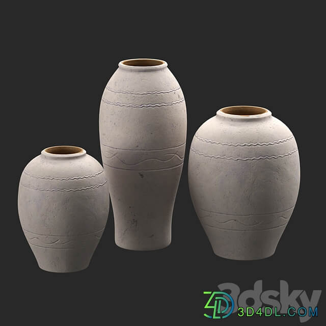 Artisan Hand Painted Terracotta Blue Vases