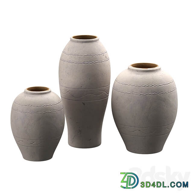 Artisan Hand Painted Terracotta Blue Vases