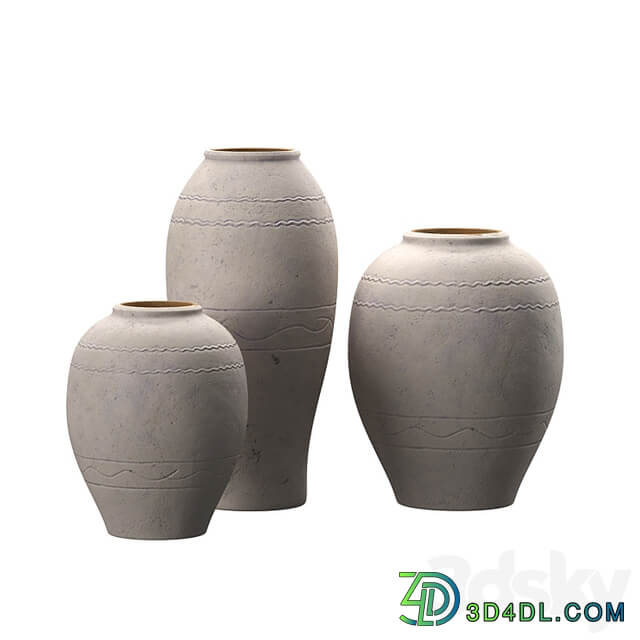 Artisan Hand Painted Terracotta Blue Vases