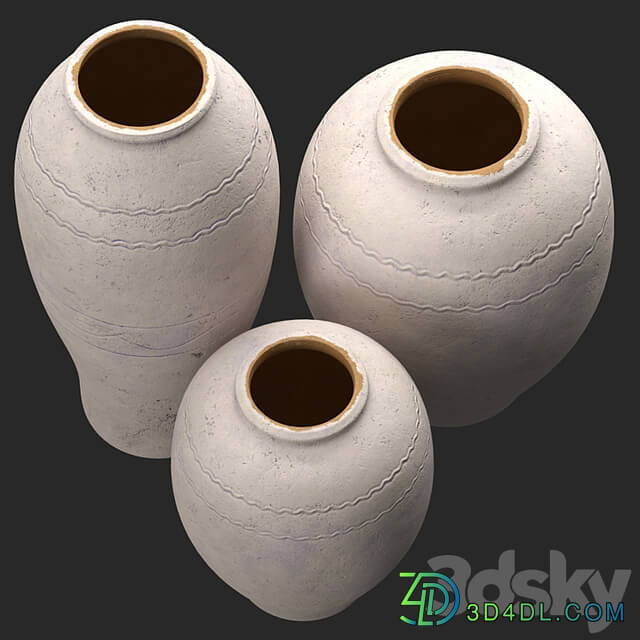Artisan Hand Painted Terracotta Blue Vases