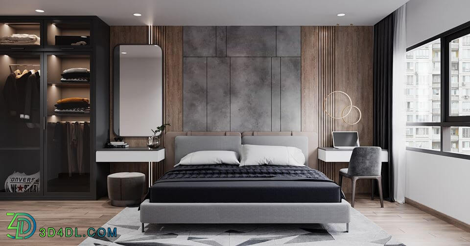 3D Interior Scenes File 3dsmax Model Bedroom 274 By NguyenPhuongHa