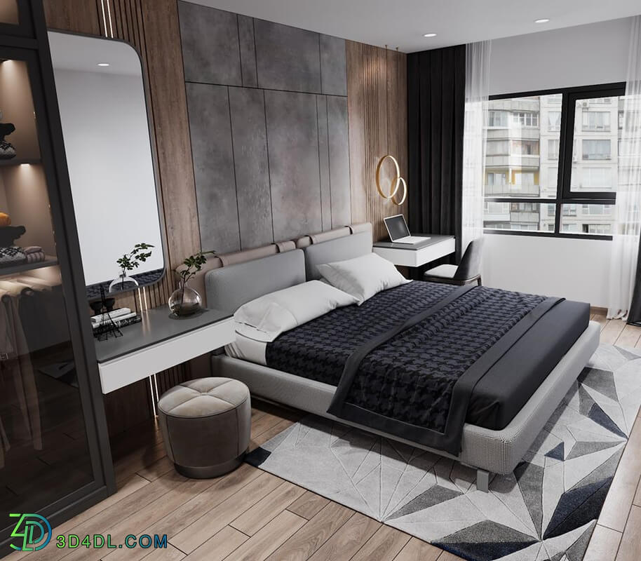 3D Interior Scenes File 3dsmax Model Bedroom 274 By NguyenPhuongHa