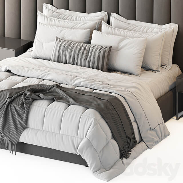 RH Modena Vertical Channel Panel Fabric Platform Bed