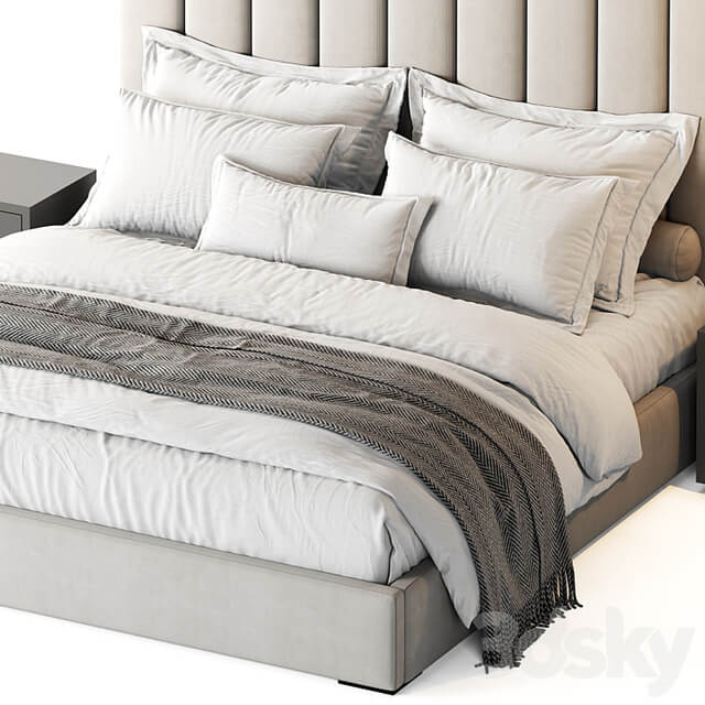 RH Modena Vertical Channel Panel Fabric Platform Bed