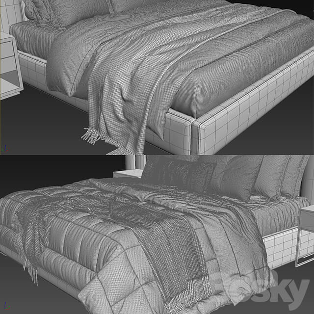 RH Modena Vertical Channel Panel Fabric Platform Bed