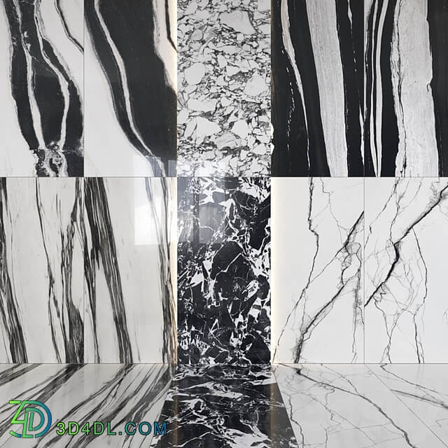 Architectural Design Floorgres B and W Marble miniset