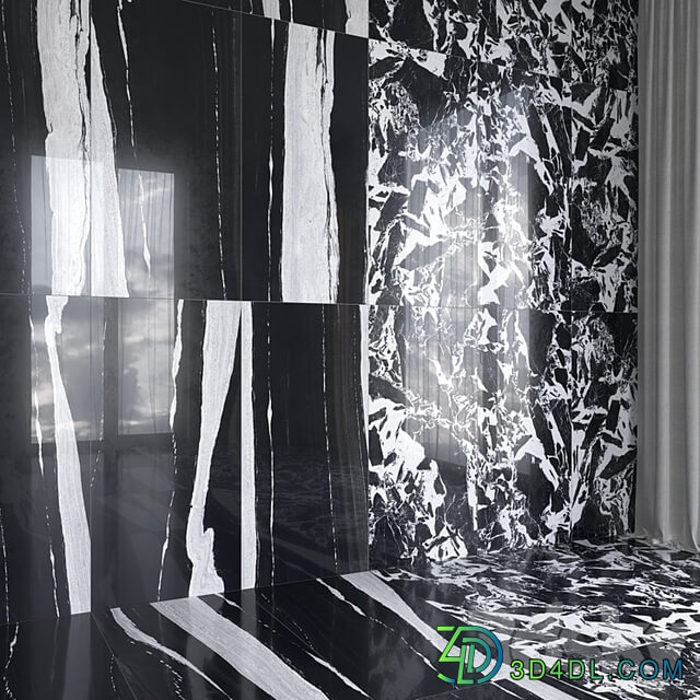 Architectural Design Floorgres B and W Marble miniset