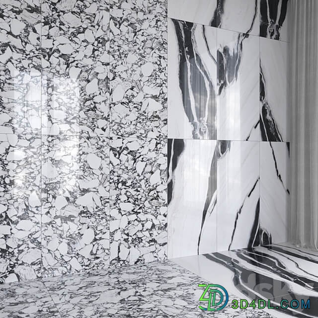 Architectural Design Floorgres B and W Marble miniset