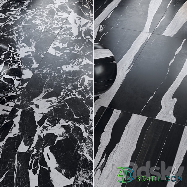 Architectural Design Floorgres B and W Marble miniset