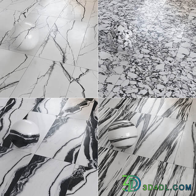 Architectural Design Floorgres B and W Marble miniset