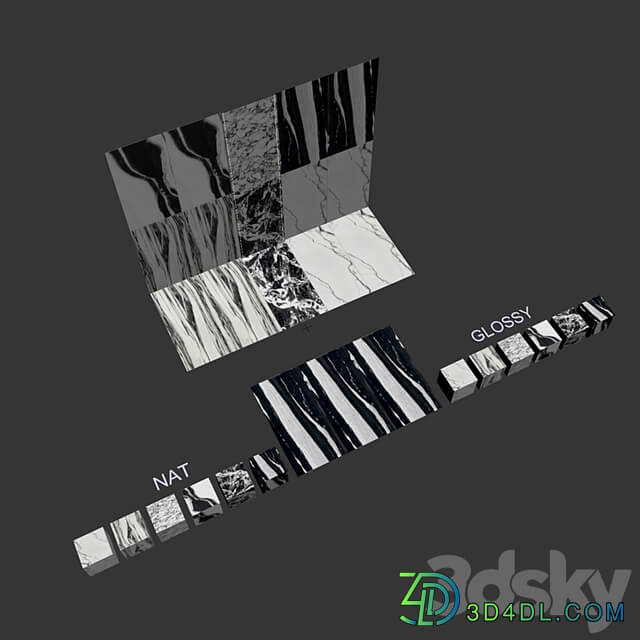 Architectural Design Floorgres B and W Marble miniset