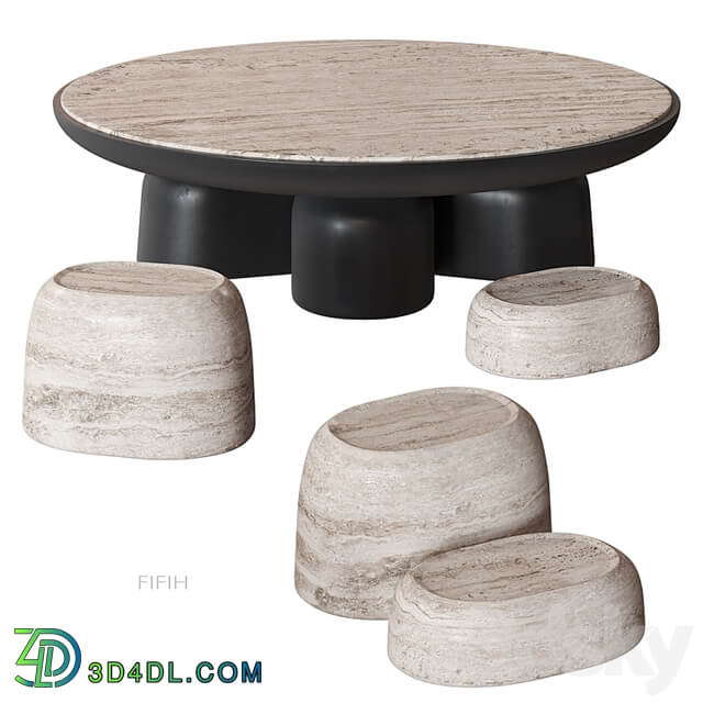 FIFIH coffee table Travertine HOMMÉS