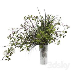 Bouquet of grass, flowers and branches 