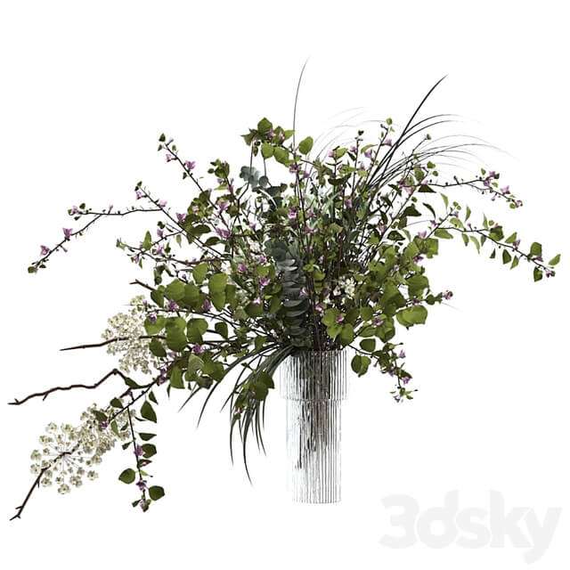 Bouquet of grass, flowers and branches