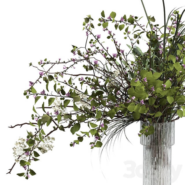 Bouquet of grass, flowers and branches