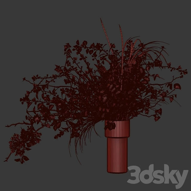 Bouquet of grass, flowers and branches