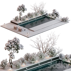 Snowy Scene with Pool Set 76 