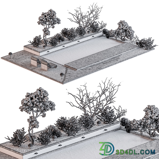 Snowy Scene with Pool Set 76