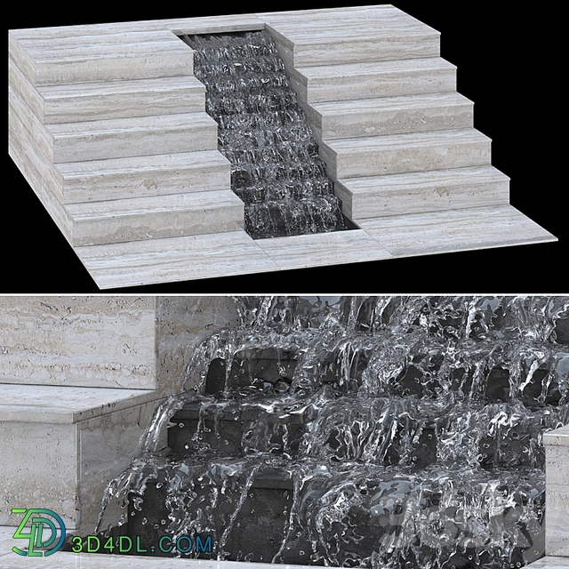 Waterfall fountains stairs 007