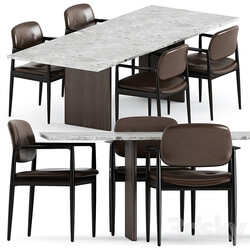 Yoko Cord Outdoor Dining chair by Minotti and Cabin square table by Vipp 