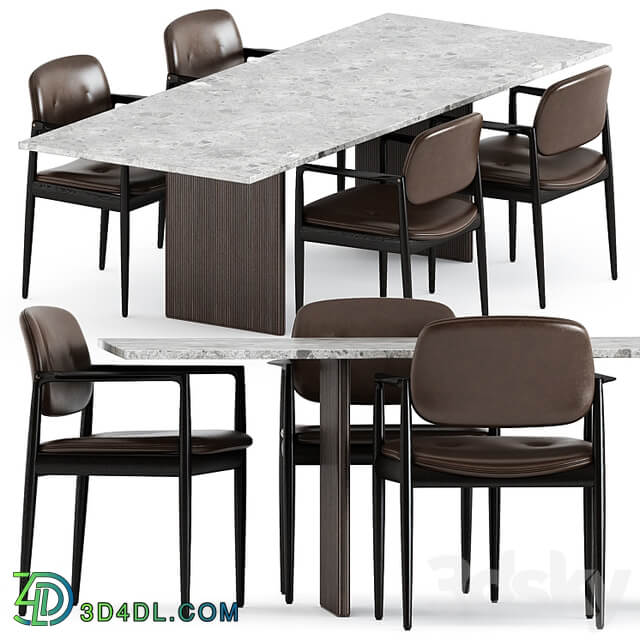 Yoko Cord Outdoor Dining chair by Minotti and Cabin square table by Vipp