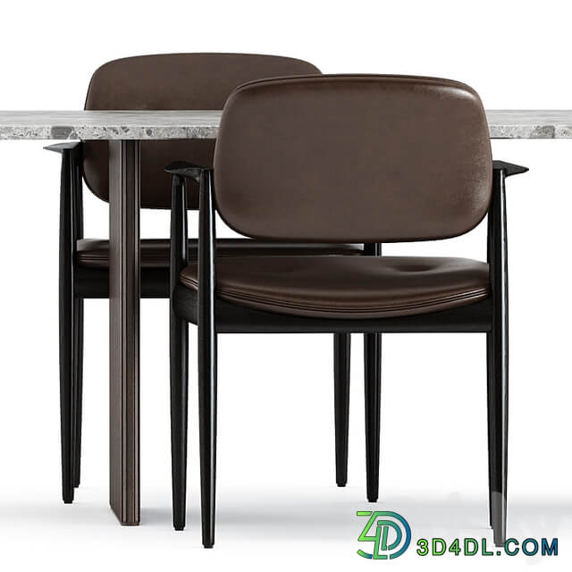 Yoko Cord Outdoor Dining chair by Minotti and Cabin square table by Vipp