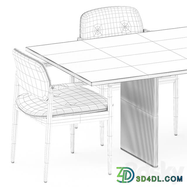 Yoko Cord Outdoor Dining chair by Minotti and Cabin square table by Vipp