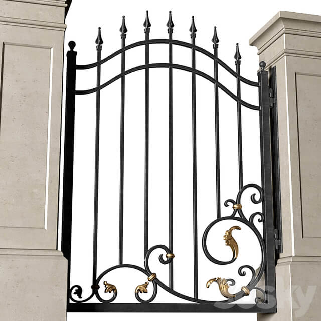 Forged gates in a classic style.DUAL Entrance Driveway Fence Iron Gate set