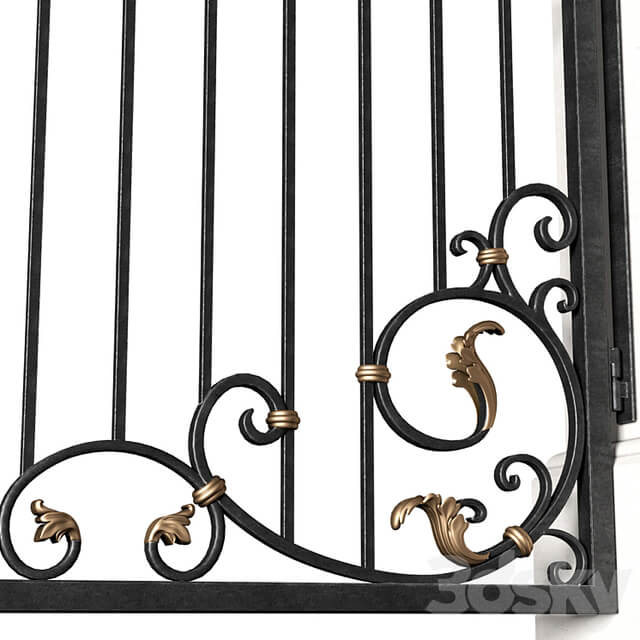 Forged gates in a classic style.DUAL Entrance Driveway Fence Iron Gate set