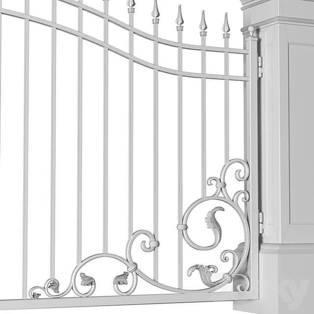 Forged gates in a classic style.DUAL Entrance Driveway Fence Iron Gate set